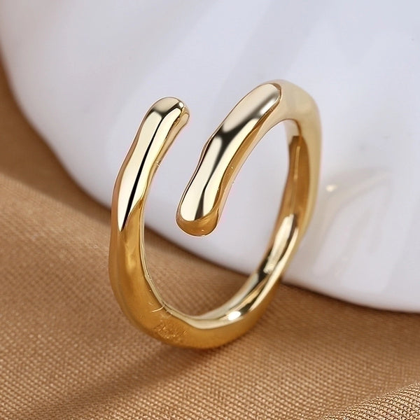 1 Piece Fashion Solid Color Copper Plating Open Ring