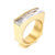 1 Piece Fashion Square Stainless Steel Plating Glass Rings