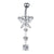 1 Piece Fashion Star Heart Shape Butterfly Stainless Steel Inlay Zircon Belly Ring