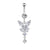 1 Piece Fashion Star Heart Shape Butterfly Stainless Steel Inlay Zircon Belly Ring