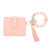 1 Piece Fashion Tassel Solid Color Leopard Pu Leather Beaded Women's Keychain