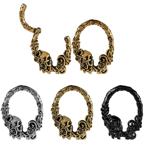 1 Piece Halloween Elegant Retro Skull Polishing Magnet Copper Earrings