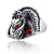 1 Piece Hip-hop Animal Skull Alloy Plating Hollow Out Inlay Artificial Gemstones Rhinestones Unisex Open Ring