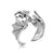 1 Piece Hip-hop Cross Skull Dragon Alloy Plating Inlay Rhinestones Unisex Open Ring