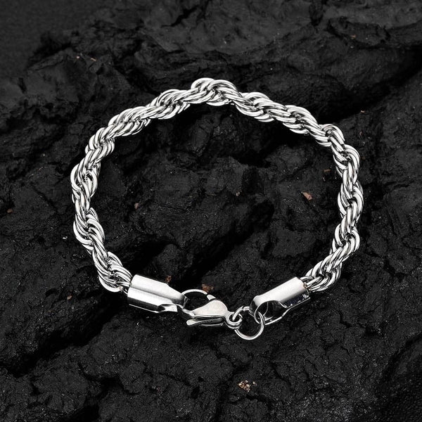 1 Piece Hip-hop Twist Stainless Steel Plating Bracelets