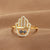 1 Piece Lady Devil's Eye Copper Plating Artificial Gemstones Open Ring