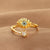 1 Piece Lady Devil's Eye Copper Plating Artificial Gemstones Open Ring