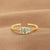 1 Piece Lady Devil's Eye Copper Plating Artificial Gemstones Open Ring