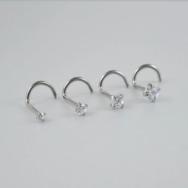 1 Piece Nose Rings & Studs Casual Hawaiian Tropical Geometric G23 Titanium Inlay Zircon Nose Rings & Studs