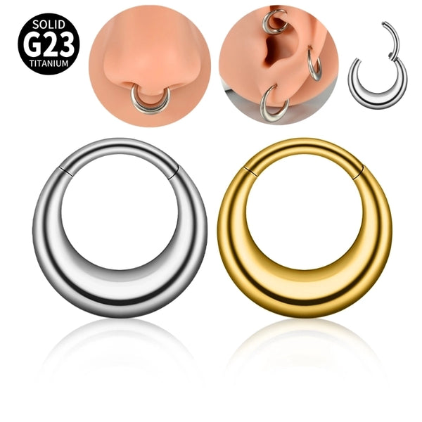 1 Piece Nose Rings & Studs Casual Tropical Oval G23 Titanium Alloy Polishing Plating Hollow Out 18K Gold Plated