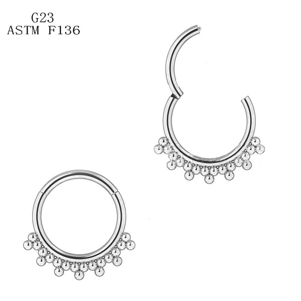 1 Piece Nose Rings & Studs Hip-Hop Retro Rock Round Pure Titanium Polishing Ear Cartilage Rings & Studs