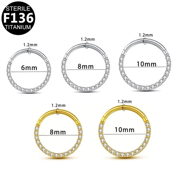 1 Piece Nose Rings & Studs Princess Sexy Pastoral Round Pure Titanium Plating Inlay Zircon White Gold Plated Gold Plated Nose Rings & Studs