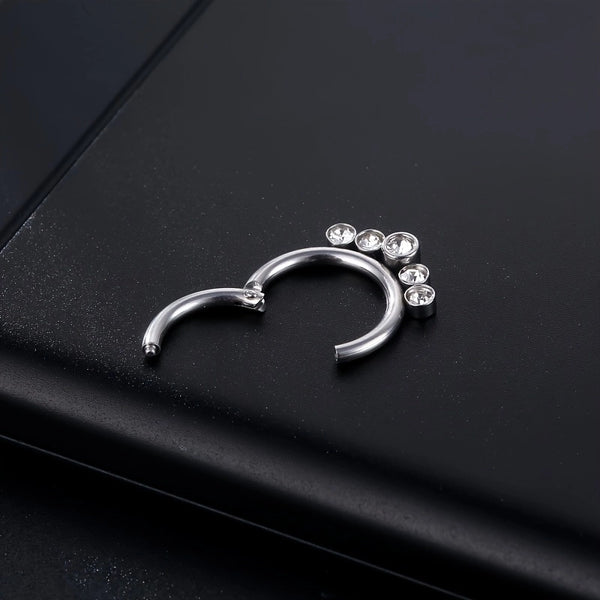 1 Piece Nose Rings & Studs Punk Minimalist Round 316L Stainless Steel  Polishing Rhinestones 18K Gold Plated Ear Cartilage Rings & Studs Nose Rings & Studs