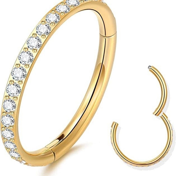 1 Piece Nose Rings & Studs Minimalist Classic Style Commute Round 316L Stainless Steel  Plating Inlay Zircon Nose Ring