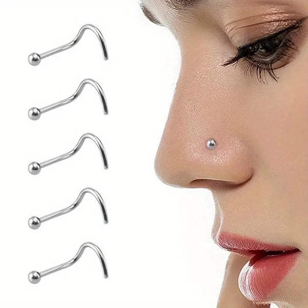 1 Piece Nose Rings & Studs Minimalist Solid Color Pure Titanium