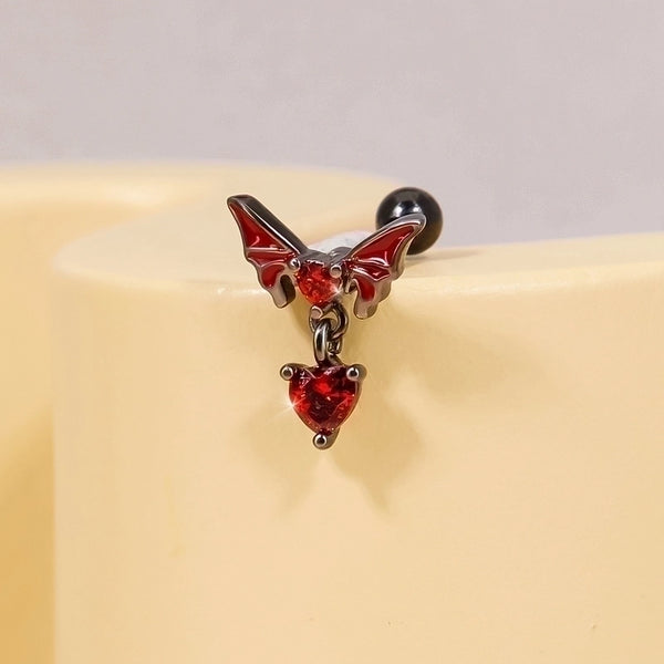 1 Piece Nose Rings & Studs Y2K Sexy Butterfly Stainless Steel Inlay Zircon