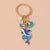 1 Piece Ocean Style Artificial Pearl Shell Fishtail Mermaid Whale Dolphin Key Ring Women Daily Wear