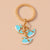 1 Piece Ocean Style Artificial Pearl Shell Fishtail Mermaid Whale Dolphin Key Ring Women Daily Wear