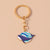 1 Piece Ocean Style Artificial Pearl Shell Fishtail Mermaid Whale Dolphin Key Ring Women Daily Wear