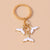 1 Piece Ocean Style Artificial Pearl Shell Fishtail Mermaid Whale Dolphin Key Ring Women Daily Wear