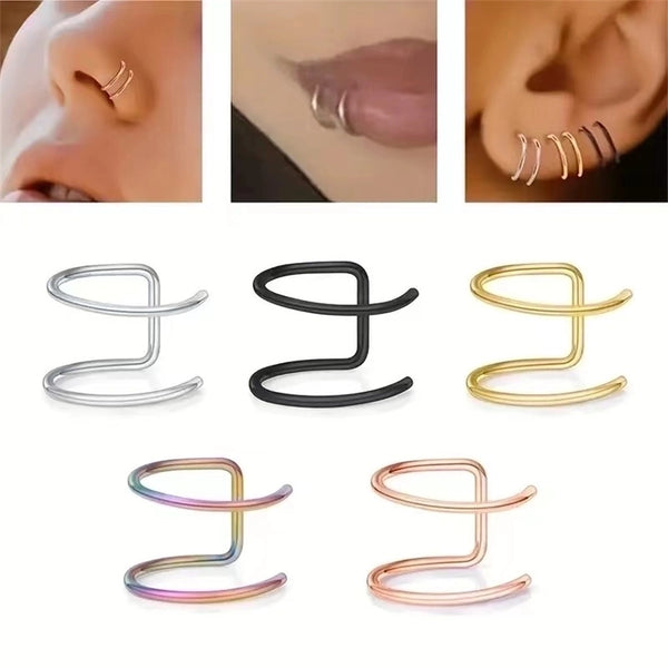 1 Piece Punk Cool Style Solid Color Plating Stainless Steel 18k Gold Plated Ear Cuffs