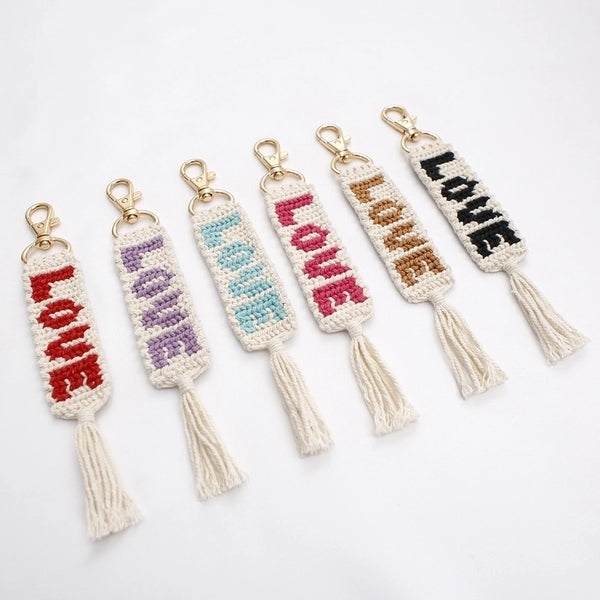 1 Piece Retro Color Block Alloy Knitting Bag Pendant Keychain