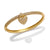 1 Piece Retro Heart Shape Copper Plating Inlay Zircon Bangle