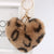 1 Piece Retro Heart Shape Leopard Alloy Plush Women's Bag Pendant Keychain