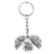 1 Piece Retro Letter Plant Flowers Metal Plating Keychain