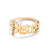 1 Piece Retro Letter Stainless Steel Plating Open Ring