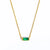 1 Piece Retro Rectangle Stainless Steel Inlay Birthstone Zircon Pendant Necklace