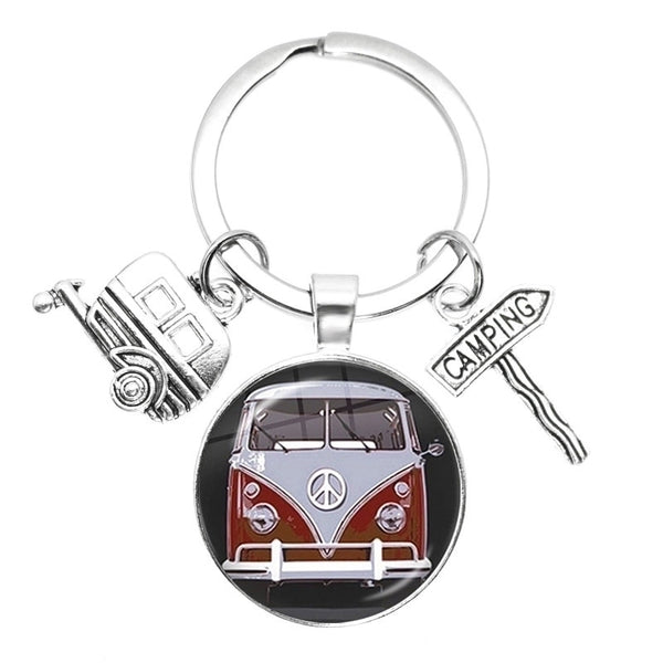 1 Piece Retro Round Letter Bus Alloy Metal Unisex Bag Pendant Keychain