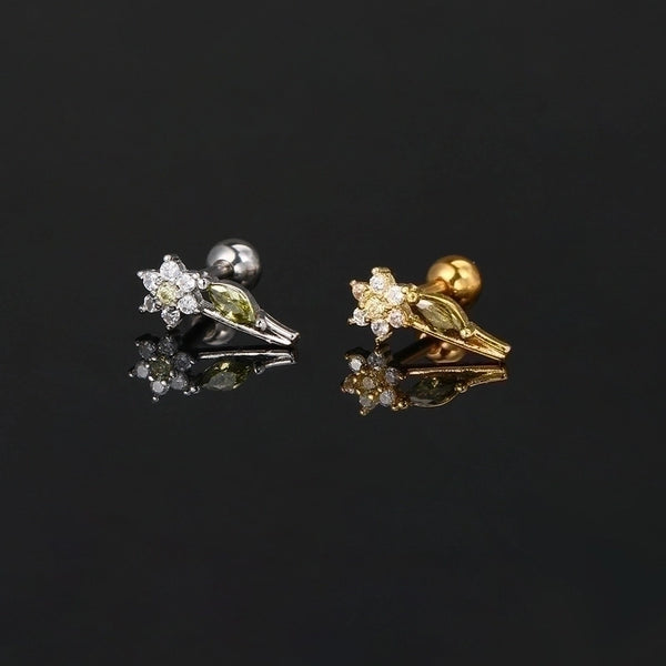 1 Piece Minimalist Classic Style Geometric Butterfly Inlay Copper Zircon Ear Studs