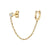 1 Piece Simple Style Commute U Shape Star Water Droplets Plating Chain Inlay Copper Zircon Earrings