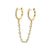 1 Piece Simple Style Commute U Shape Star Water Droplets Plating Chain Inlay Copper Zircon Earrings