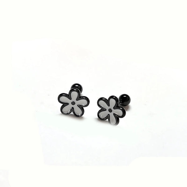 1 Piece Minimalist Flower Plating 304 Stainless Steel Drop Earrings Ear Studs