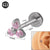 1 Piece Simple Style Flower Stainless Steel Plating Inlay Zircon Lip Stud