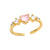 1 Piece Simple Style Heart Shape Copper Plating Inlay Zircon Open Ring