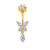 1 Piece Simple Style Heart Shape Pineapple Butterfly Plating Inlay Stainless Steel Zircon Navel Stud