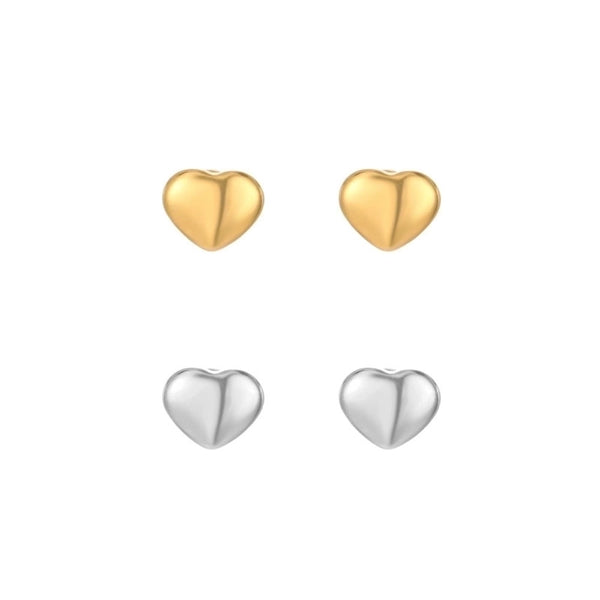 1 Piece Minimalist Heart Shape Plating 304 Stainless Steel Ear Studs