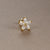 1 Piece Simple Style Shiny Moon Heart Shape Flower Plating Inlay Stainless Steel Zircon Ear Studs