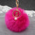 1 Piece Minimalist Solid Color Simulation Wool Keychain