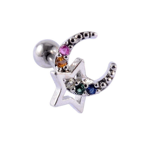 1 Piece Minimalist Waves Heart Shape Butterfly Plating Inlay Stainless Steel Artificial Gemstones Ear Studs