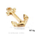 1 Piece Stainless Steel 18K Gold Plated Anchor