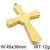 1 Piece Stainless Steel 18K Gold Plated Cross