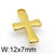 1 Piece Stainless Steel 18K Gold Plated Cross