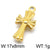 1 Piece Stainless Steel 18K Gold Plated Cross