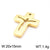 1 Piece Stainless Steel 18K Gold Plated Cross