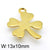 1 Piece Stainless Steel 18K Gold Plated Four Leaf Clover