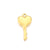 1 Piece Stainless Steel 18K Gold Plated Heart Shape Key